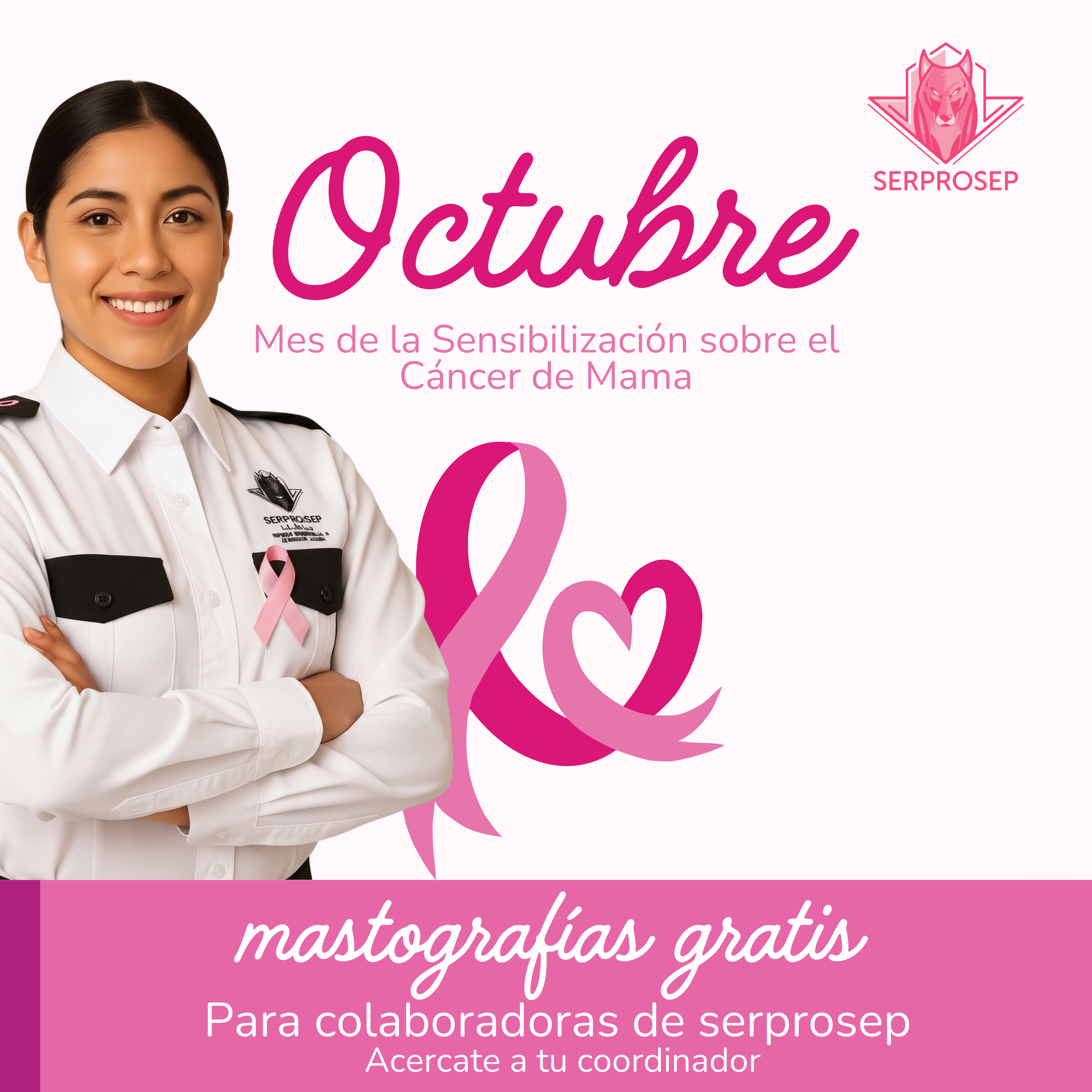 Guardia de Serprosep con Listón Rosa